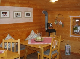 Innenansicht Gästehütte nur in den Sommermonaten geöffnet