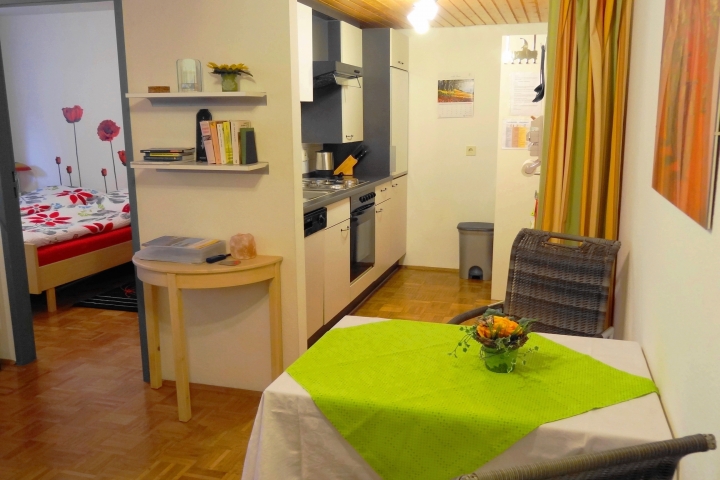 Küche komplett ausgestattet - auch mit Geschirrspüler, und Mini-Backofen.