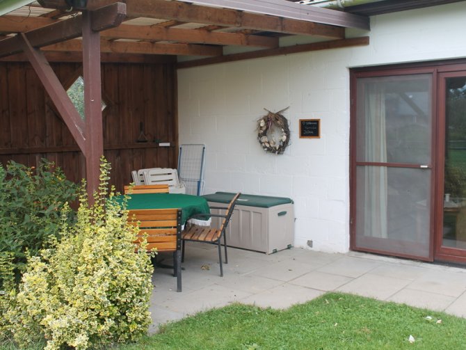 Ferienwohnungen auf Ferienhof Boie | überdachte Terrasse