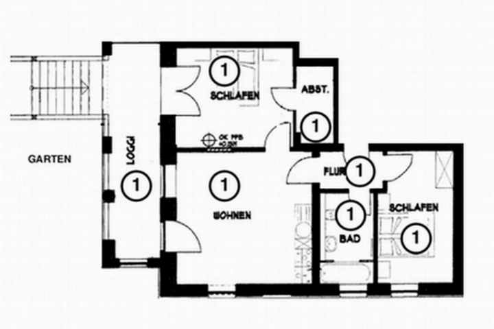 Grundriss Wohnung 1