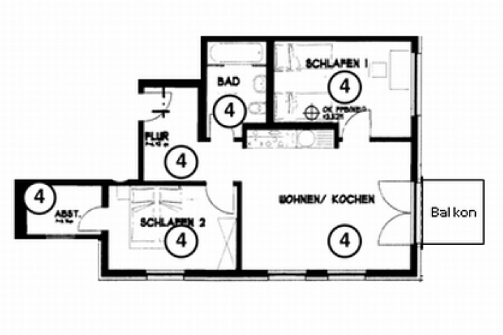 Grundriss Wohnung 4