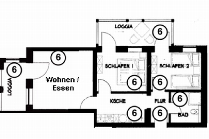 Grundriss Wohnung 6