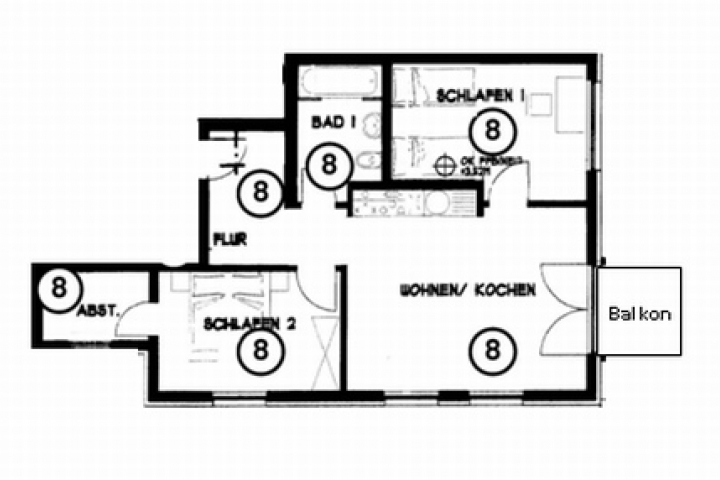 Grundriss Wohnung 8