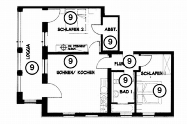 Grundriss Wohnung 9