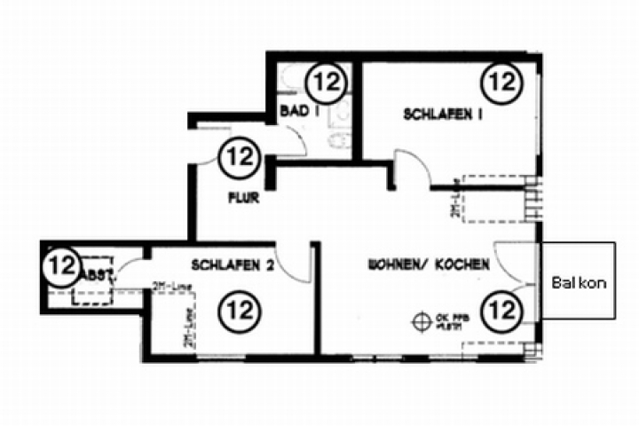 Grundriss Wohnung 12