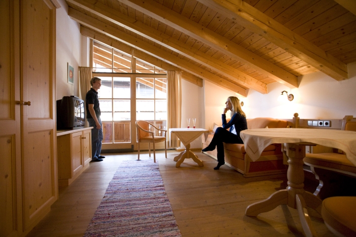 Wohnzimmer Ferienwohnung Dachgiebel