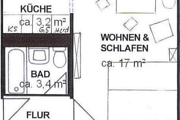 Grundriß des Apartments