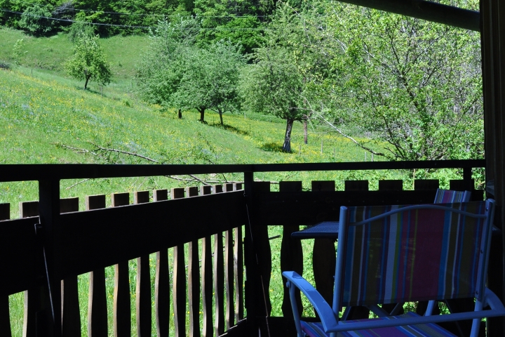Kuri´s Fewos | Balkon Schlafzimmer mit Blick auf Wiesen und Weiden