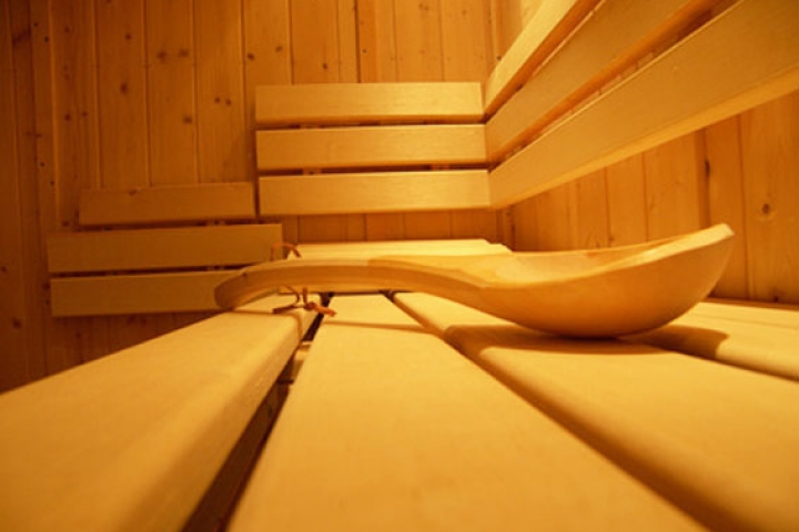Die Sauna können Sie kostenlos benutzen.