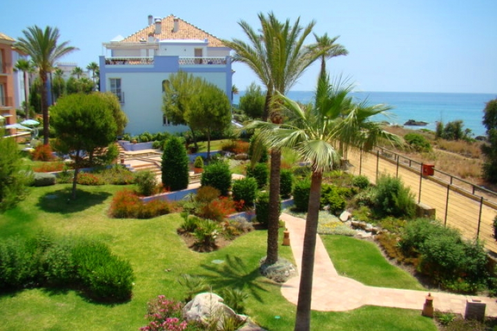 Pentouse La Perla de Marakech 3 | Blick von Terrasse auf Garten und Meer