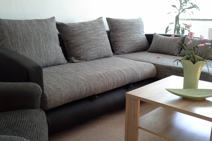 Wohnzimmer Ecksofa  nach vorn auszuziehen   (eine  Schlafmöglichkeit )