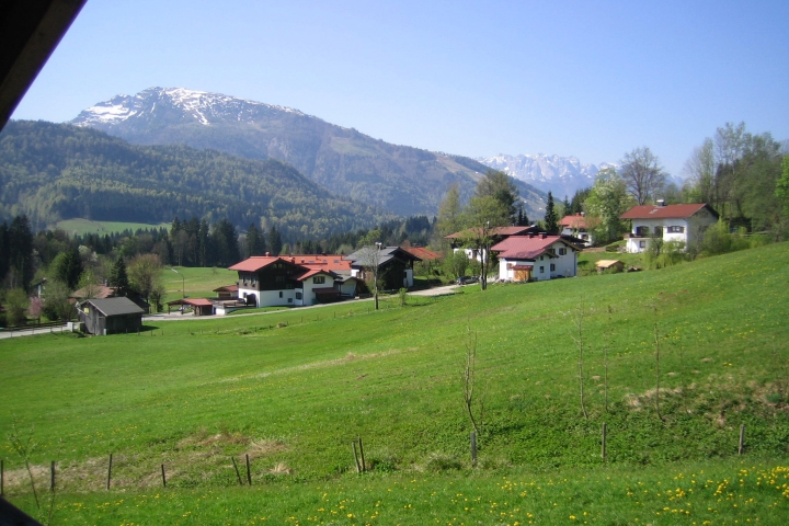 Blick vom Balkon nach Südwesten im Frühling