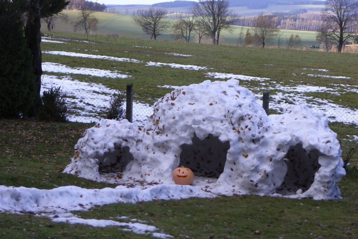 auch ein Iglo steht manchmal im Garten