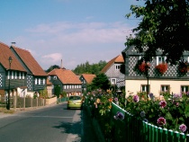 Typ. Umgebindehäuser in Obercunnersdorf