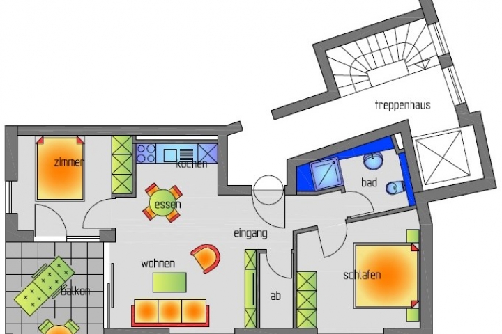 Feriendomicil Objekt 2 Fewo D /
3-Zimmer-Fewo