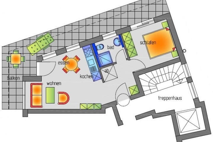 Feriendomicil Objekt 2 Fewo A / 2-Zimmer-Fewo