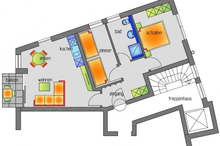 Feriendomicil Objekt 2 Fewo B/ 3-Zimmer-Fewo