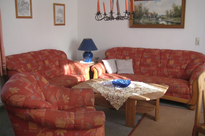 Das ist das Wohnzimmer mit Blick vom Flur.