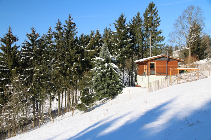 Winter Sonnenbad an der Farnberghütte