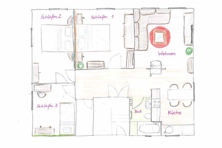 Grundriss der Ferienwohnung