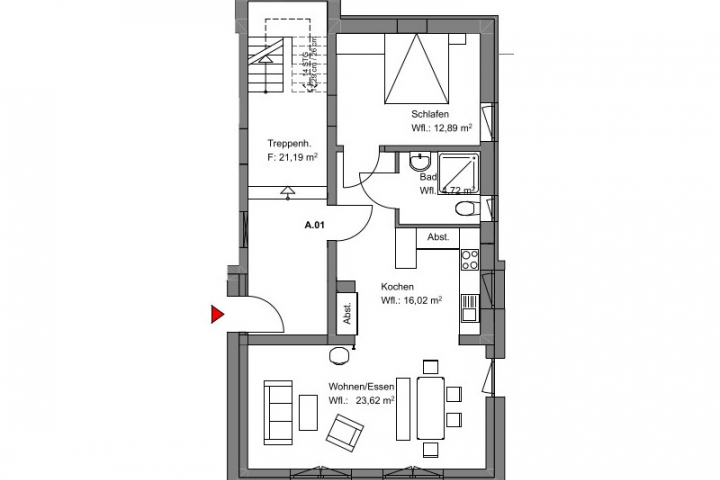 Grundriss der Wohnung