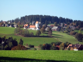 Blick auf den Ortskern von Saig