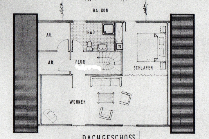 Zimmer -und Flächenaufteilung im Obergeschoss