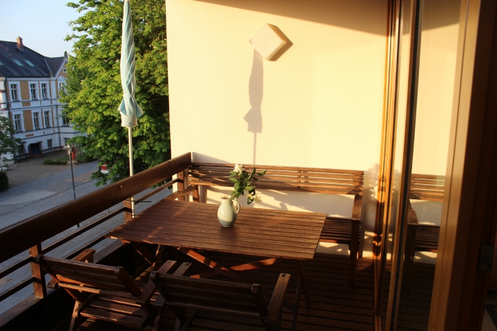 Balkon, untere Etage