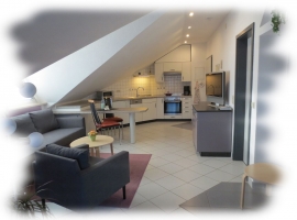 Wohnung (1 Typ A) Wohn-Essbereich mit Blick richtung Küche