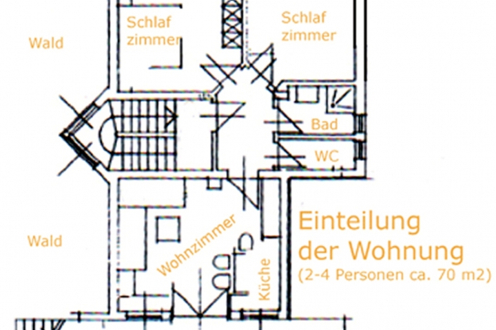 Planskizze Südbalkonwohnung