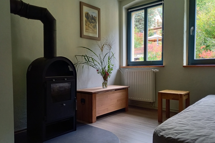 mittelgroße Wohnung (D), Kaminofen