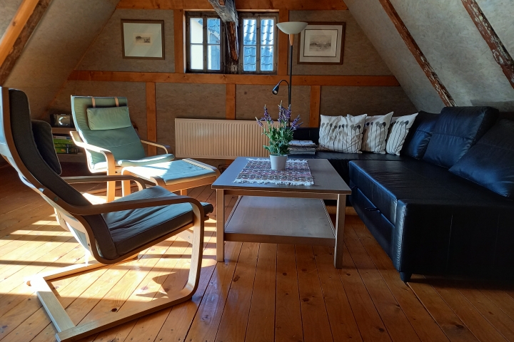 Wohnzimmer, mit Schlafsofa