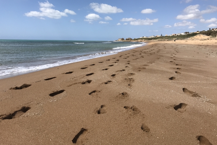 der Strand vor dem Haus