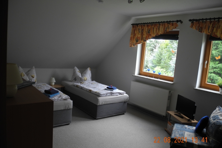 Wohn-und Schlafzimmer3
Fenster mit Blick in den Garten