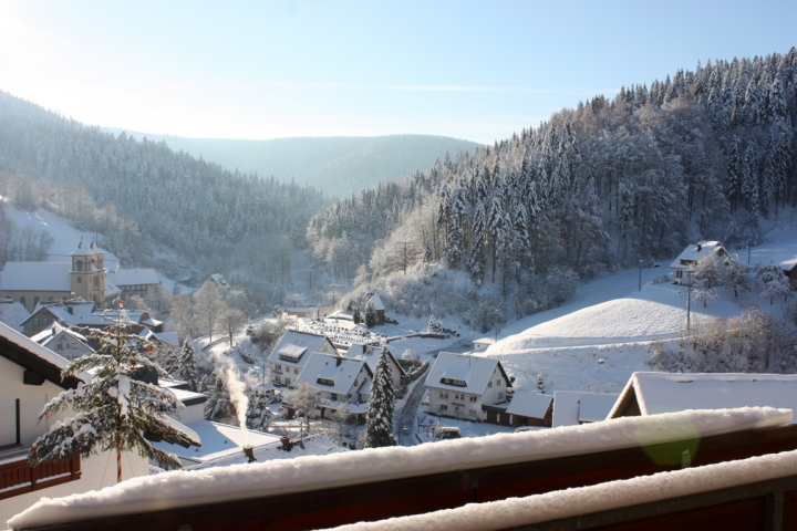 Blick vom Balkon der Ferienwohnung