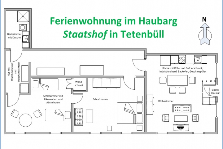 Dies ist der Grundriss Ihrer Ferienwohnung