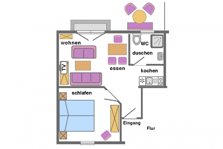 FeWo rot - Grundriss