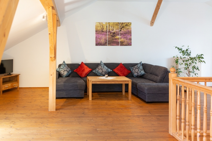 Großes Sofa Galerie, TV, 2. OG
