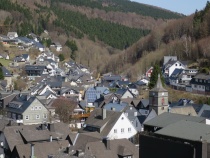 Aussicht vom Balkon im Frühjahr