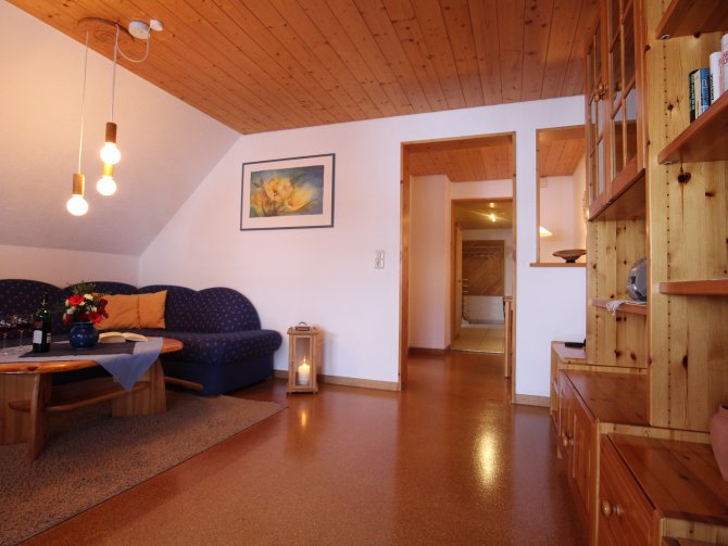 Ferienwohnungen Haus Panoramablick | Wohnzimmer mit gemütlicher Sitzecke