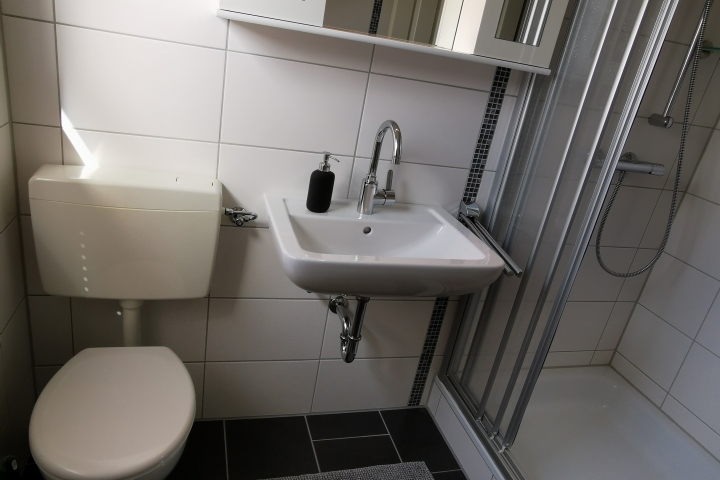 Bad unten mit Dusche und Tageslicht