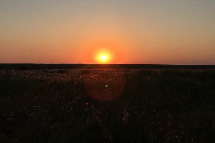 Sonnenuntergang von der Gartenbank