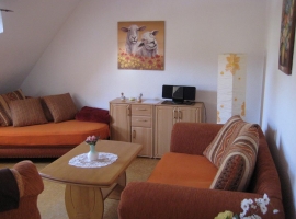 Ausschnitt vom Wohnzimmer (Aufbettung nicht im Bild)
