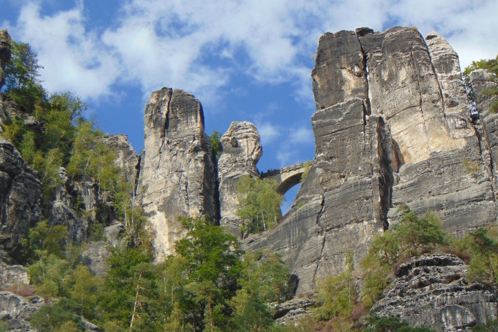 Blick zur Basteibrücke