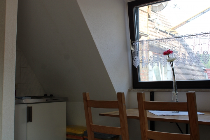 Kochecke mit Kühlschrank Marktferienwohnung