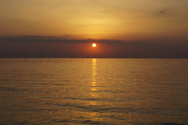 Sonnenuntergang am Hafen