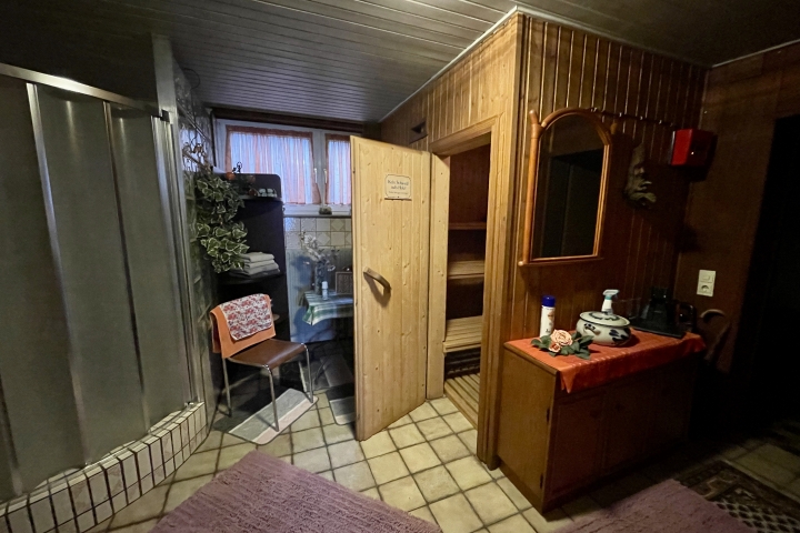 Sauna mit Düsendusche