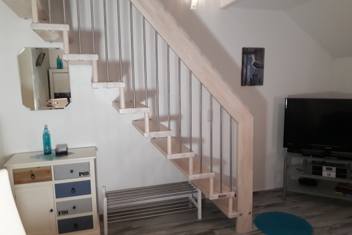 Die Treppe zum Schlafzimmer