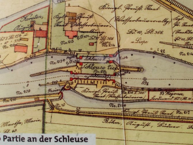 Lieper Schleuse 3 , 2 , 1 um 1900