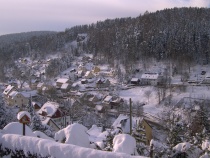 Ausblick von Gästegarten auf Pobershau 